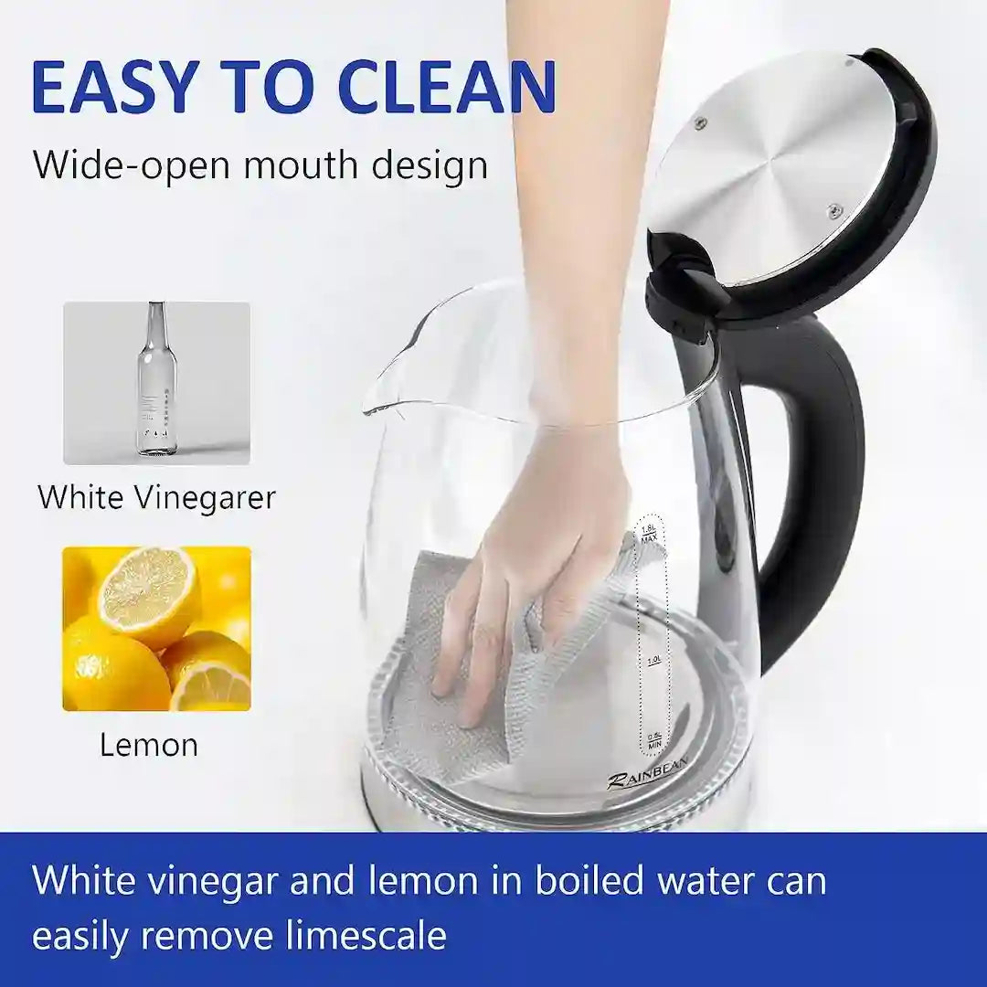 Electric Kettle Water Boiler 1.8L – Glass Tea Kettle with LED Light