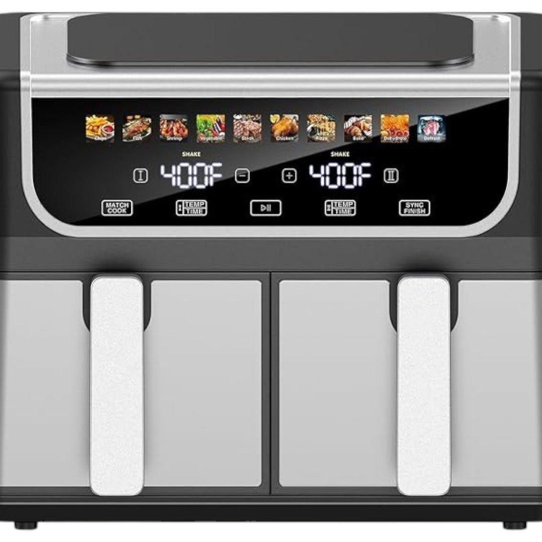 Simplix 9.5L double basket air fryer dual zone cooking