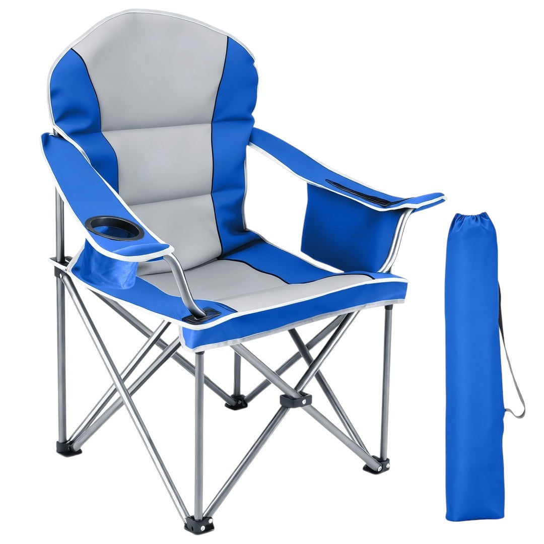 Simplix oversized camping folding chair with cooler bag and cup holder