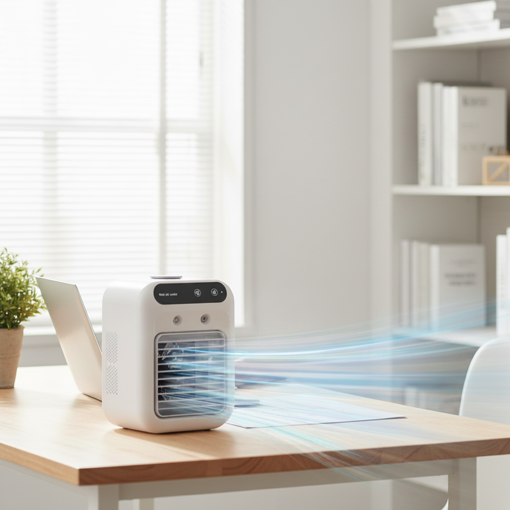 Simplix_portable_air_conditioner_fan_with_water_cooling_in office