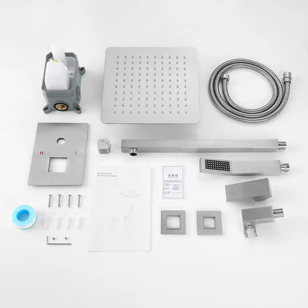 2-function valve and wall mount shower arm detail