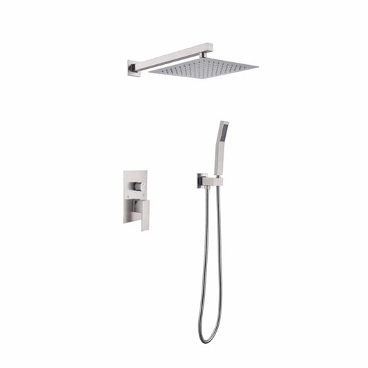 Simplix 10” Rainfall Shower System with Hand Shower Wall Mounted