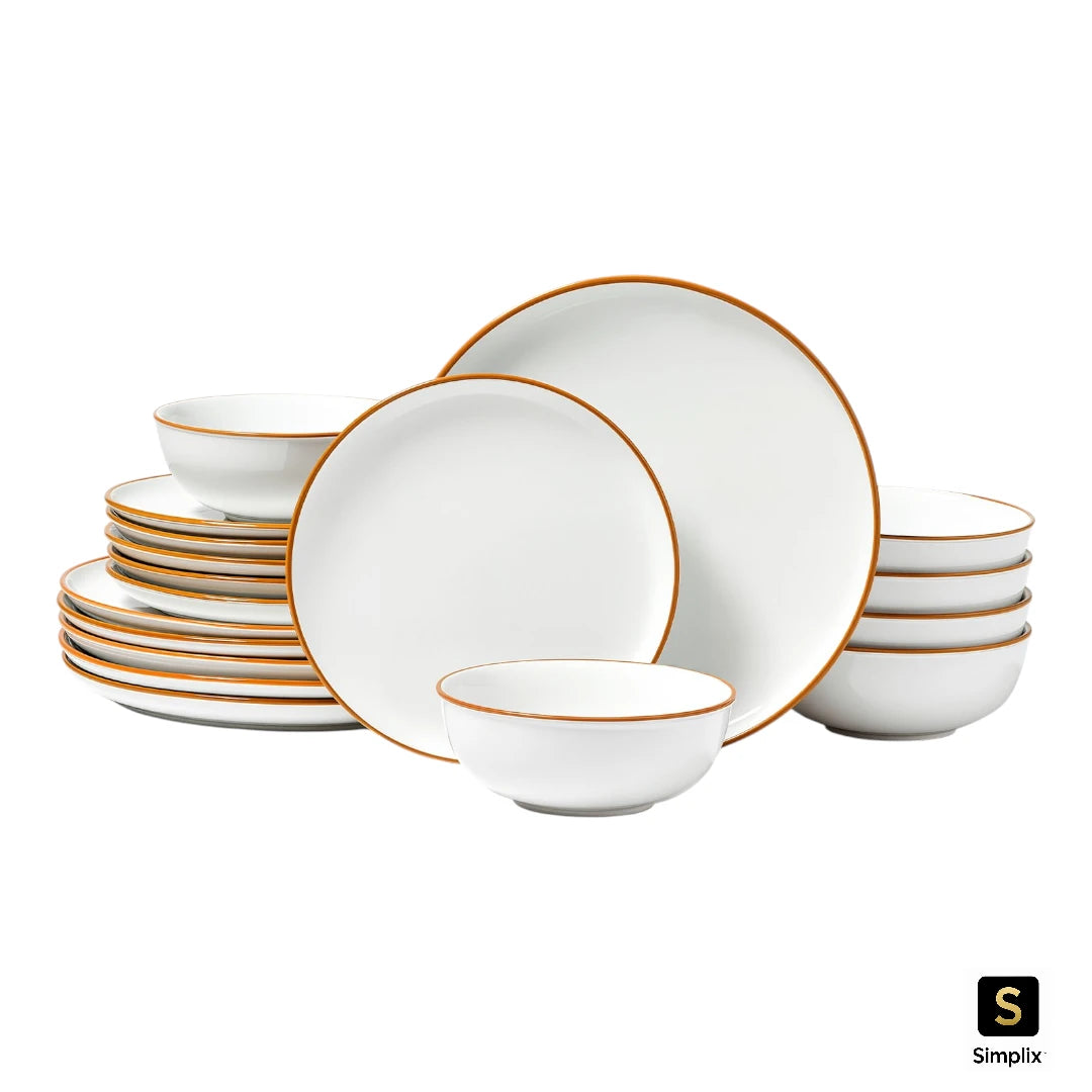 Durable scratch-resistant white dinnerware set