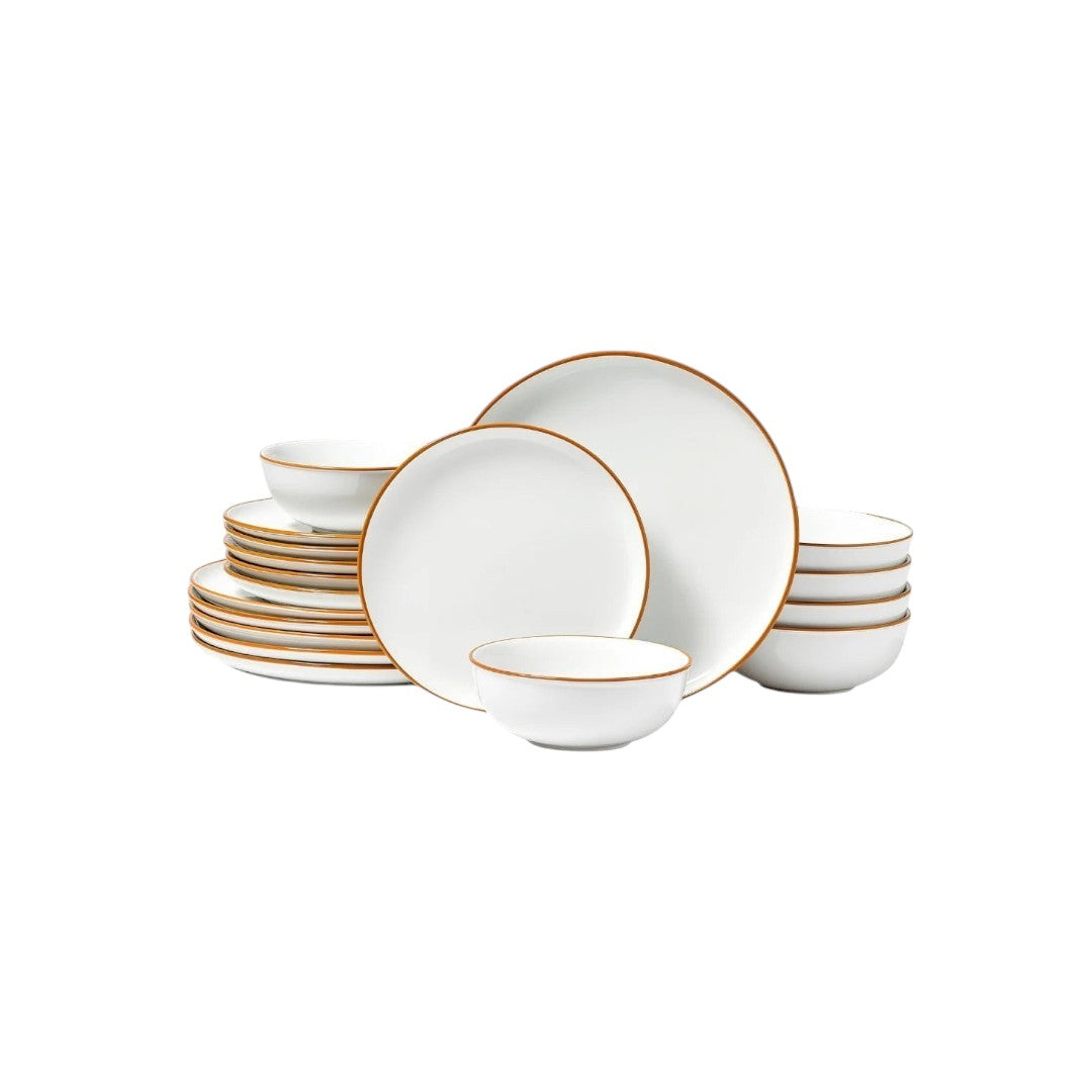 Durable scratch-resistant white dinnerware set