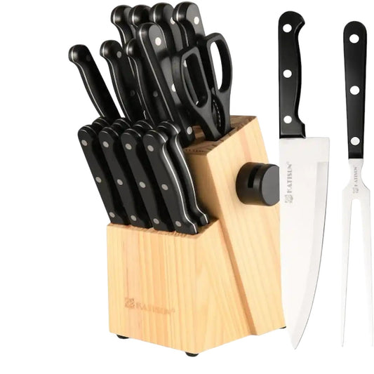 Professional kitchen knife block set for chopping slicing and dicing
