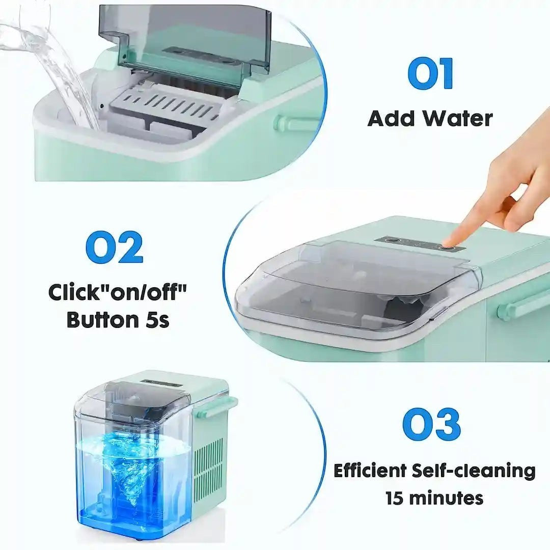 Modern kitchen countertop with Simplix portable ice maker