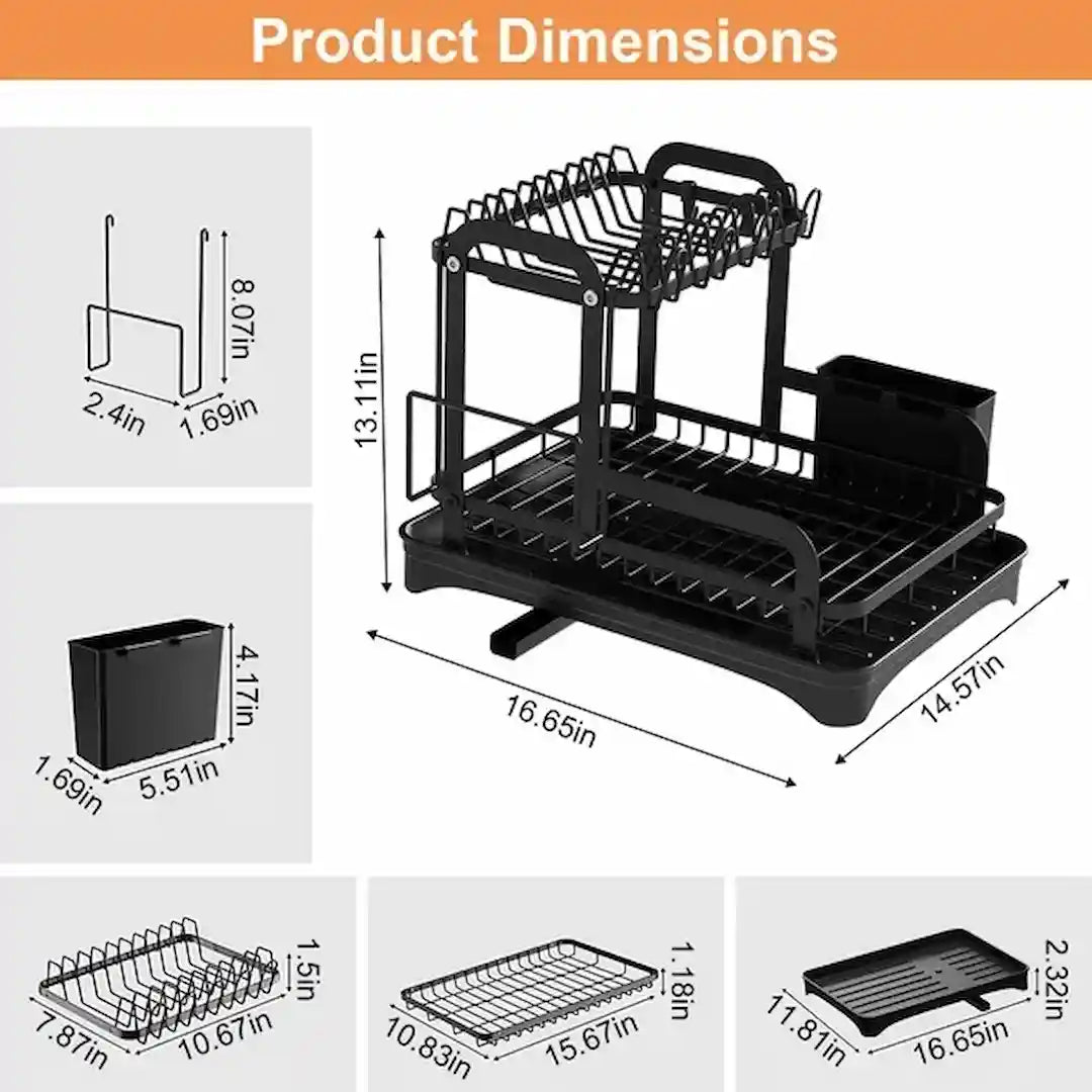 Carbon steel kitchen drainer organizer