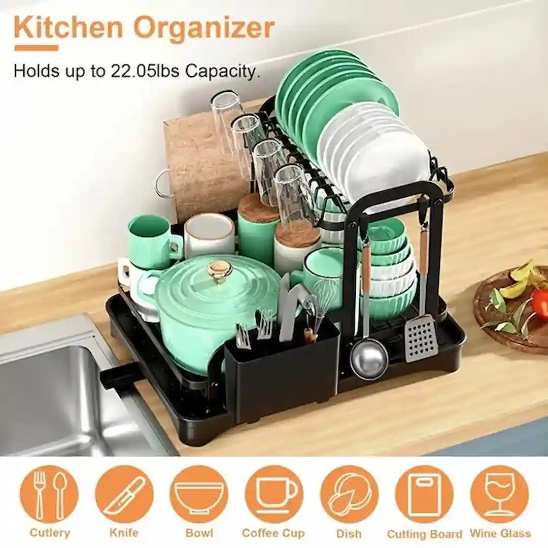 Complete dish rack set with accessories