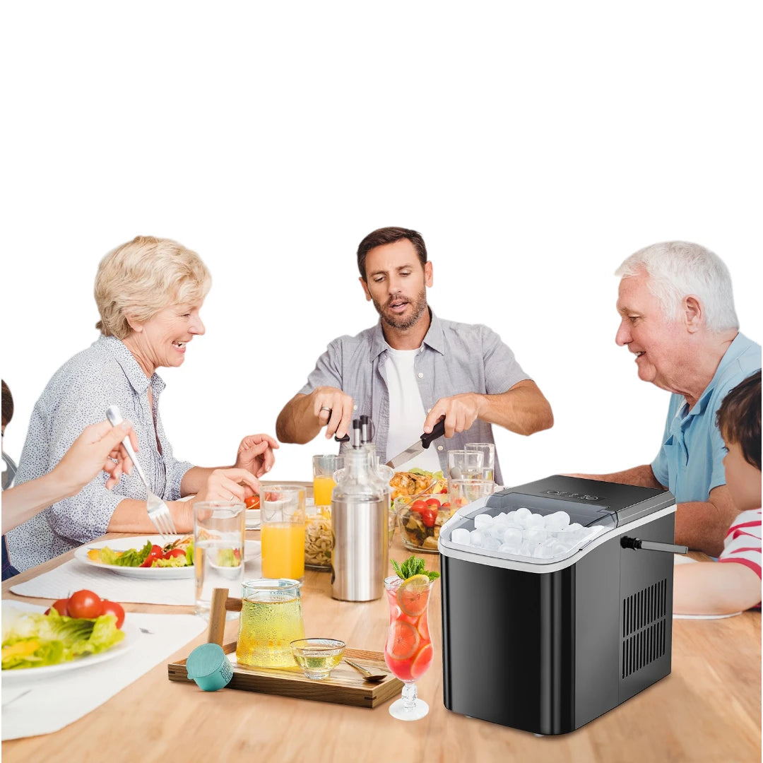 Machine à glaçons portable 2 tailles – Production rapide de glace, autonettoyante, capacité de 11 kg/jour – Design compact pour comptoir | Simplix™