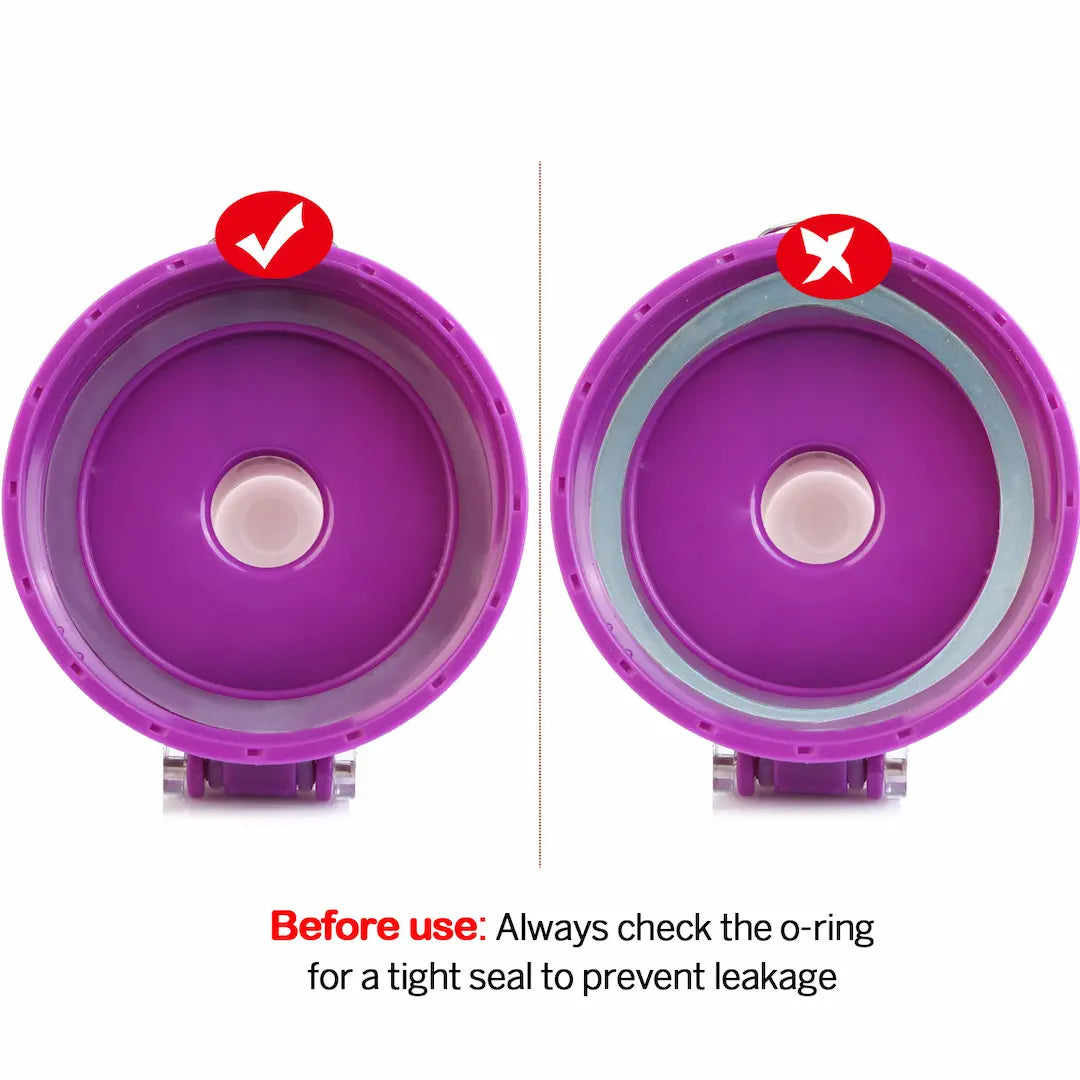 Fruit Infuser Water Bottle filled with fruits and water on a gym bench