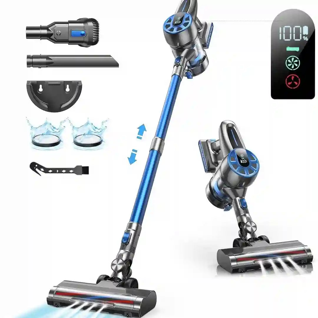 Simplix cordless vacuum cleaning hardwood floor and carpet