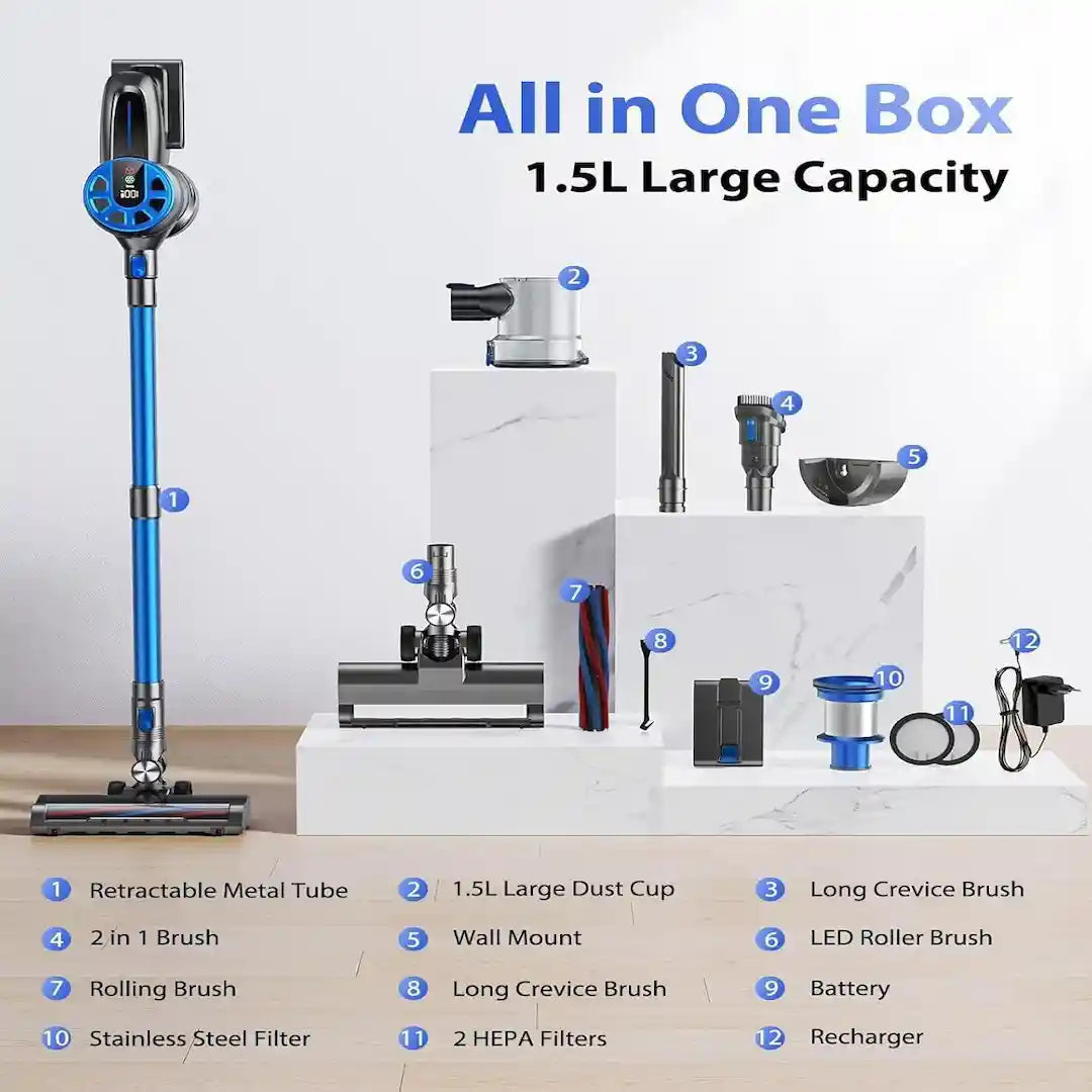 Simplix cordless vacuum on wall mount with charger