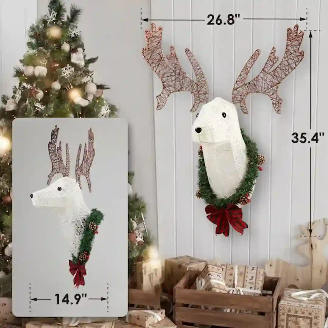 Weather-resistant Christmas reindeer wall decoration for front door