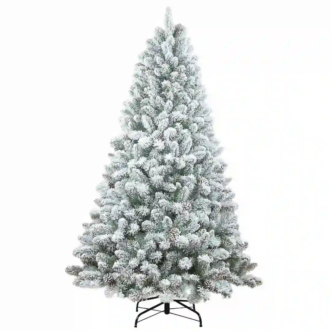 Simplix PVC Mixed Flocked Christmas Tree with Pine Cones