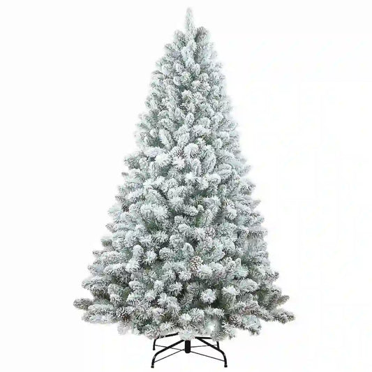 Simplix PVC Mixed Flocked Christmas Tree with Pine Cones