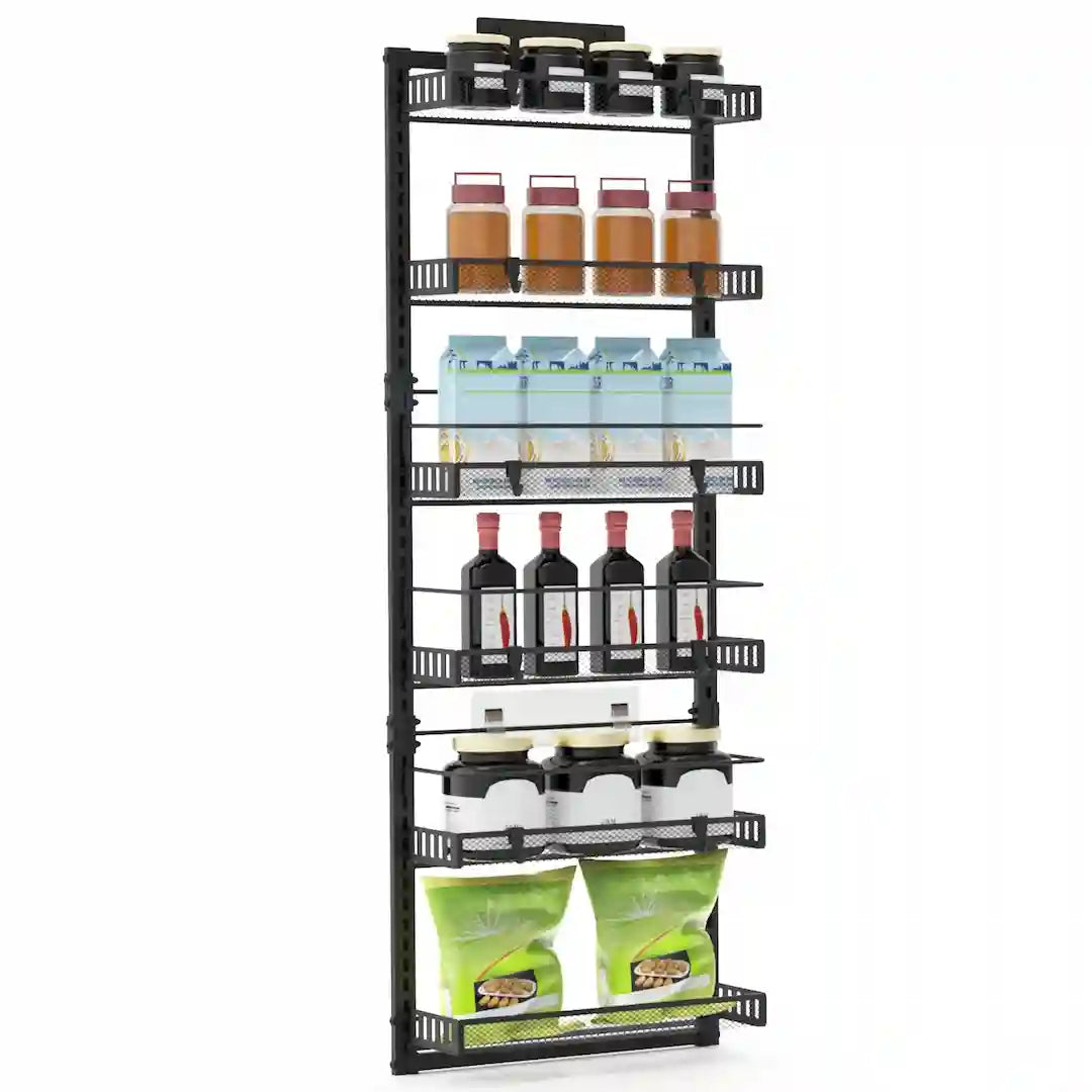 Simplix 6-Tier Over The Door Pantry Organizer in black