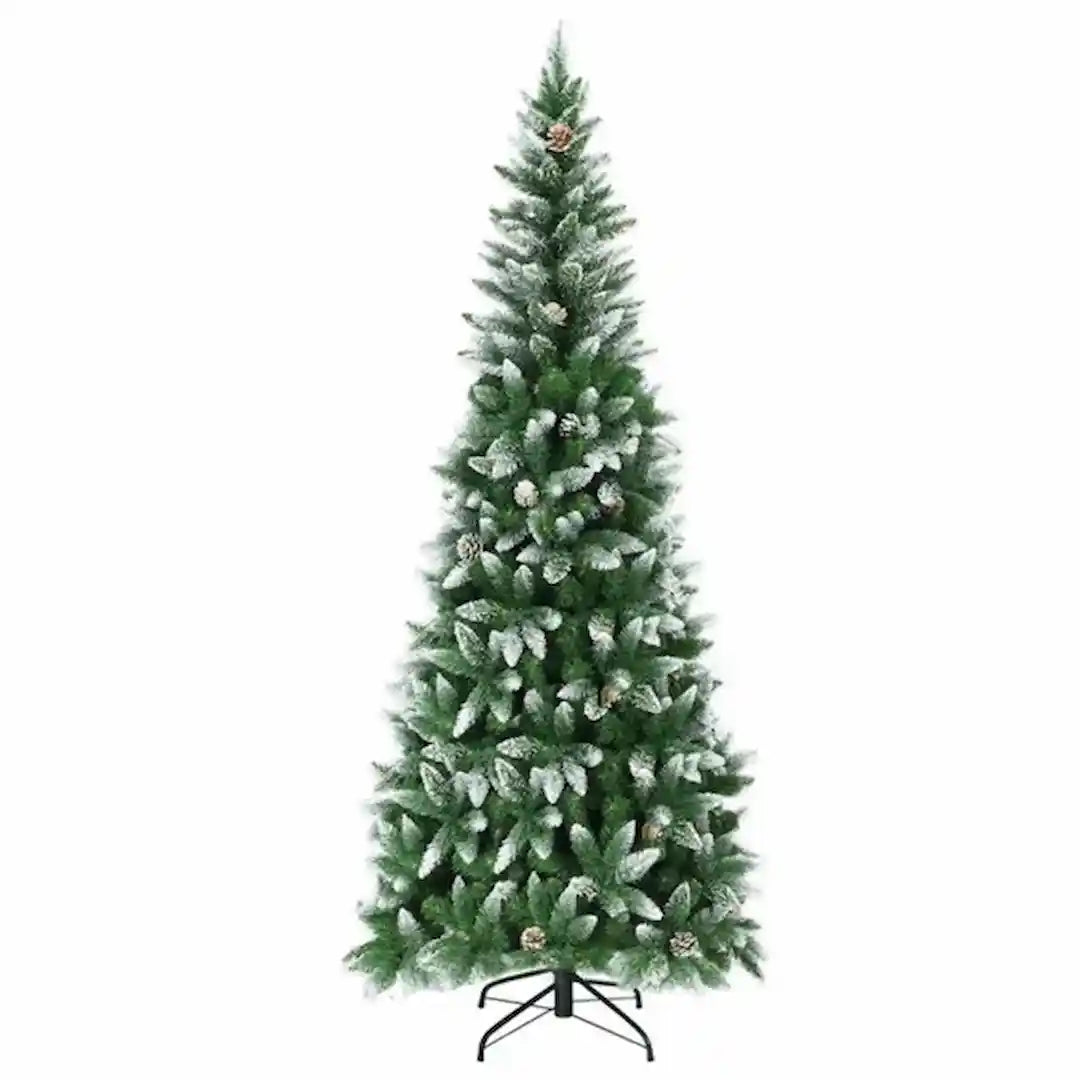 Simplix 7.5 FT Slim Pencil Artificial Christmas Tree with Pine Cones