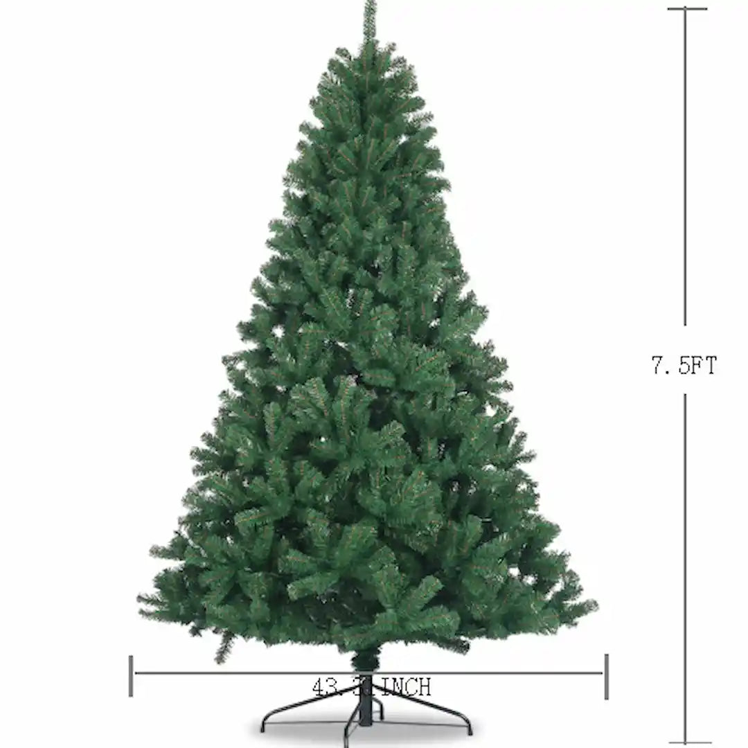 7.5 ft Living room decorated with Simplix artificial Christmas tree Home decor ideas