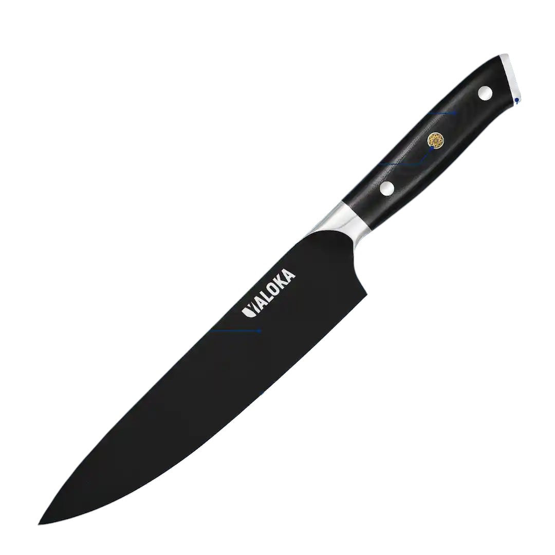 High carbon Japanese knife with durable G10 handle and protective coating