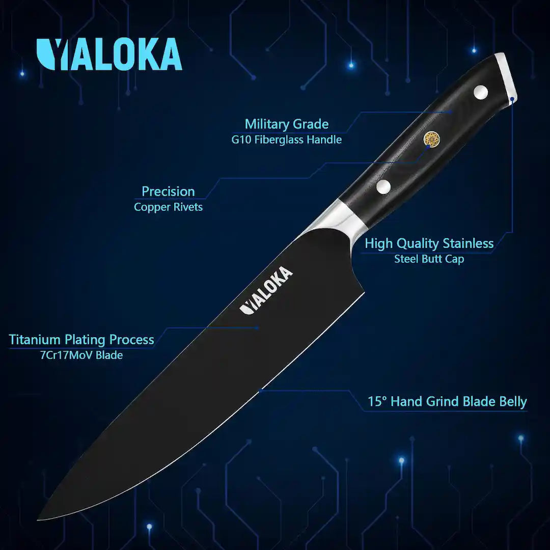 High carbon Japanese knife with durable G10 handle and protective coating