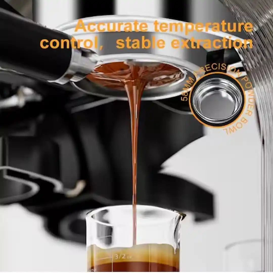 Freshly brewed espresso from Simplix cappuccino machine