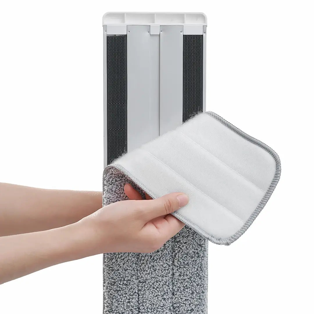 Simplix Sweeper Mop head and microfiber pad close-up