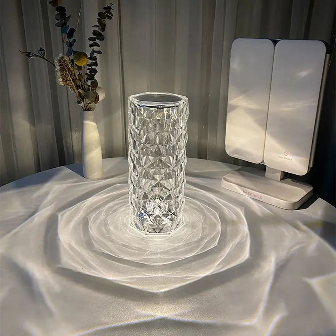 Simplix crystal LED touch table lamp – modern diamond design