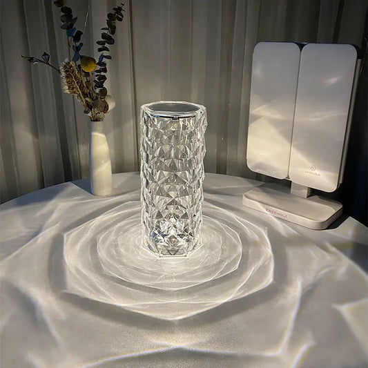 Simplix crystal LED touch table lamp – modern diamond design