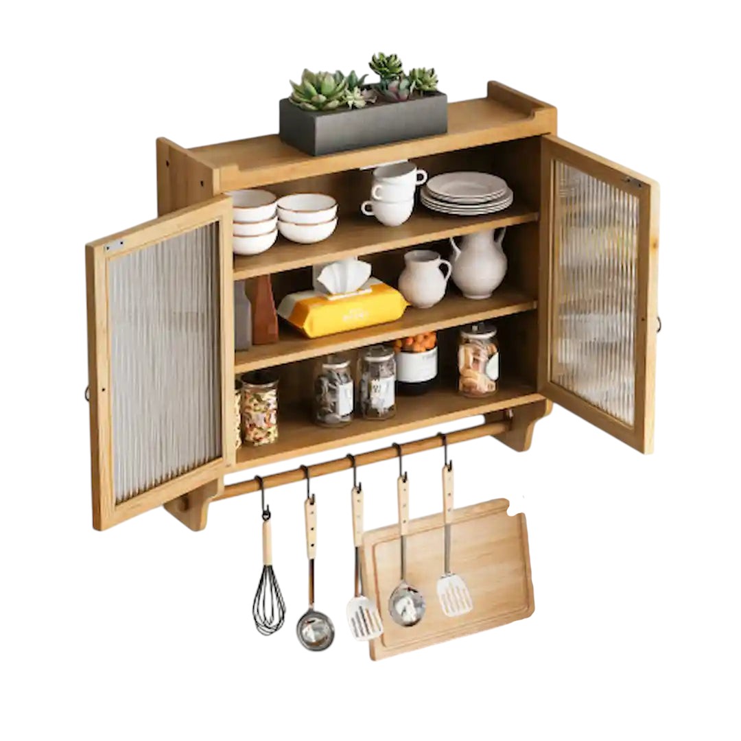Built-in towel rack for bathroom or kitchen use