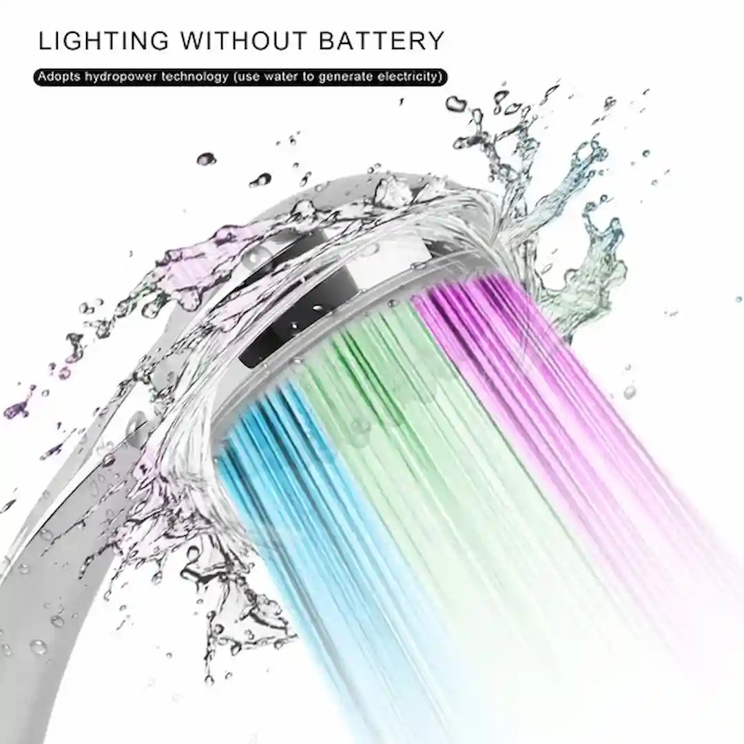 Simplix LED Shower Head 7-Color Hydropower No Battery