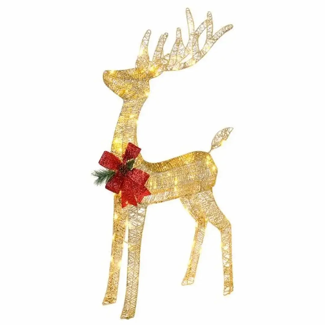 4ft Lighted Christmas Reindeer Outdoor Decorations –  Pre-Lit Reindeer with 90 LED Lights (Indoor & Outdoor) | Simplix™