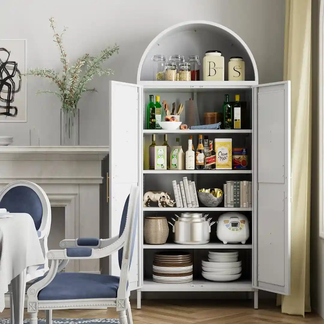 Precision lock and dual-door close-up of metal cabinet