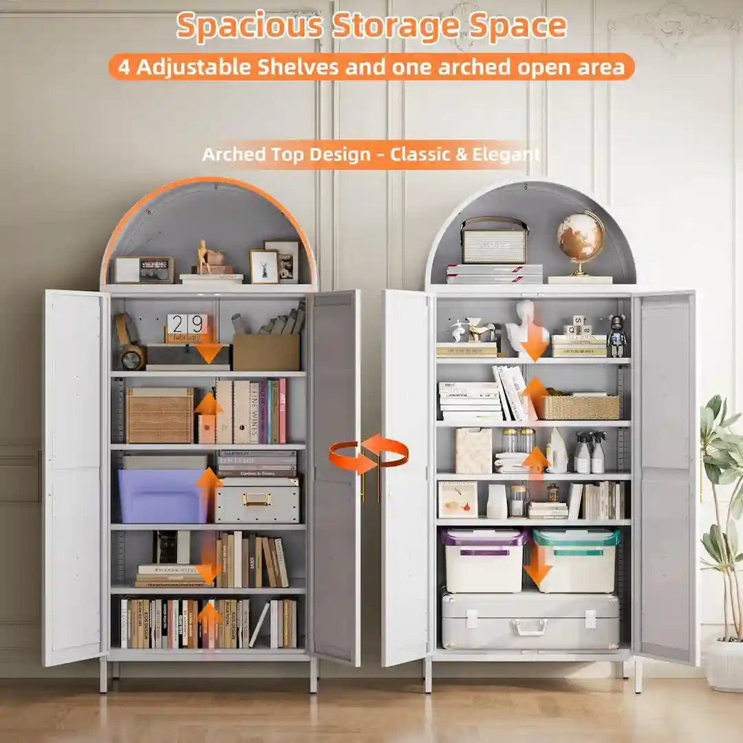 Cabinet mounted on kitchen wall holding pantry items