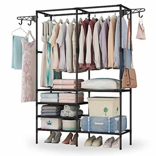 Simplix Metal Garment Rack – Freestanding Clothes Organizer