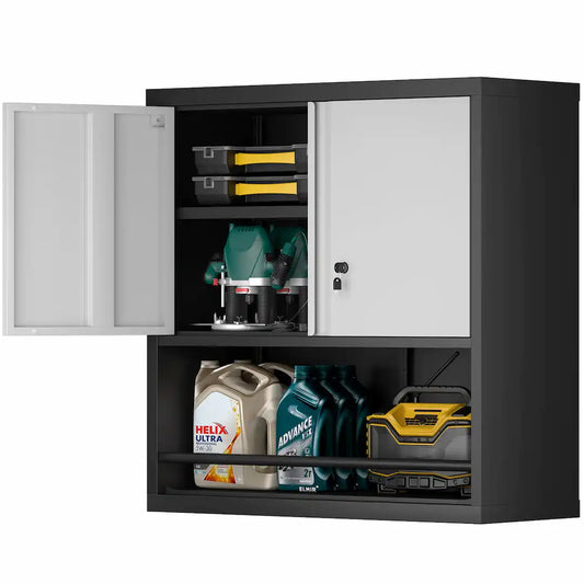 Simplix Metal Adjustable 2-Door Storage Cabinet in black