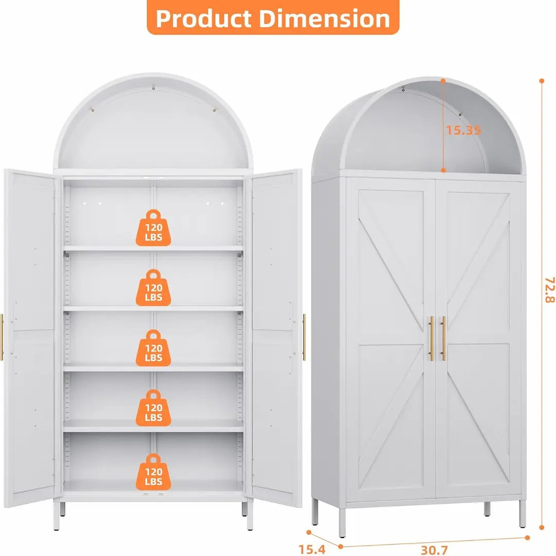 Simplix Wall-Mounted 2-Door Adjustable Metal Storage Cabinet Black + Grey