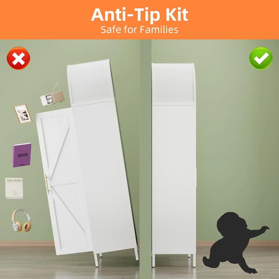 Interior showing adjustable shelves in cabinet