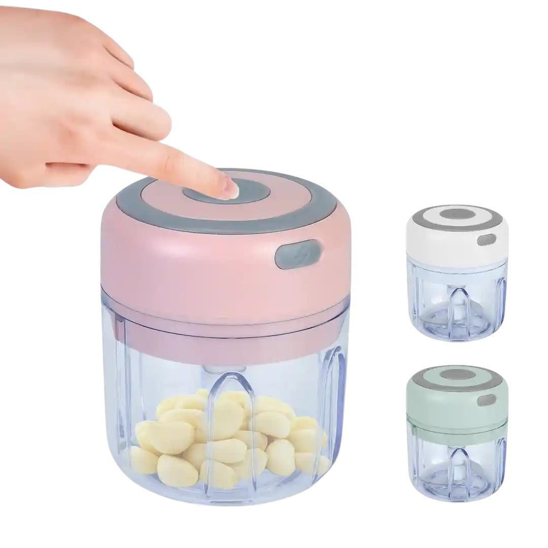 Rechargeable mini food mincer with stainless steel blades