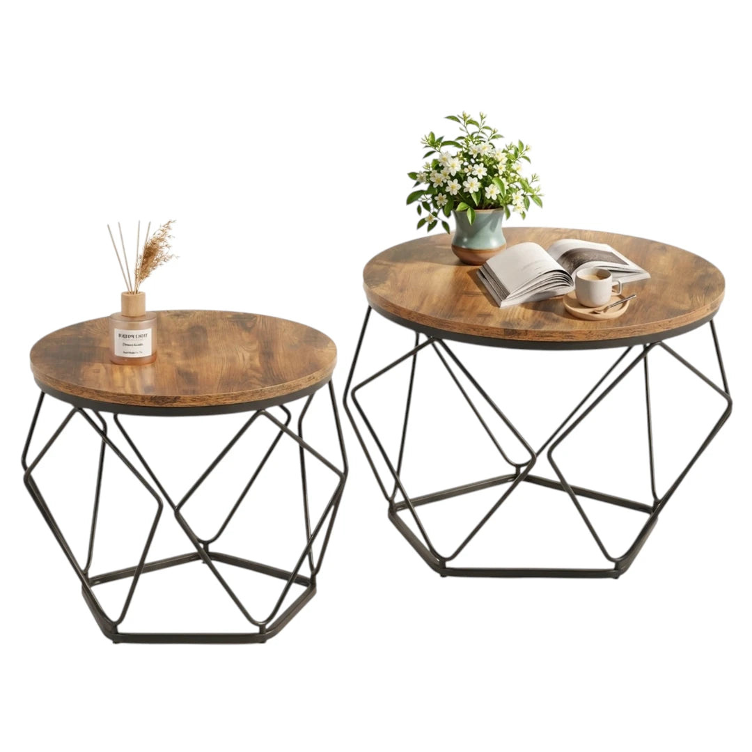 Round coffee table with removable tabletop lid revealing hidden storage compartment for organizing household items.