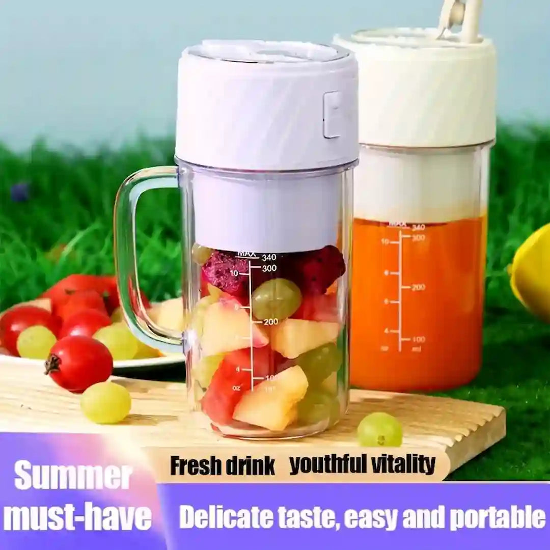 Portable blender used for making smoothies and shakes outdoors