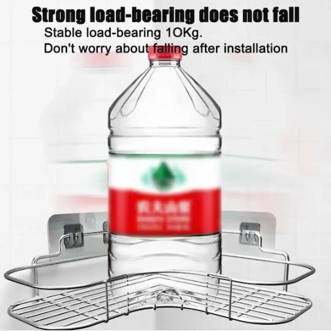 Bathroom corner with mounted Simplix triangular rack