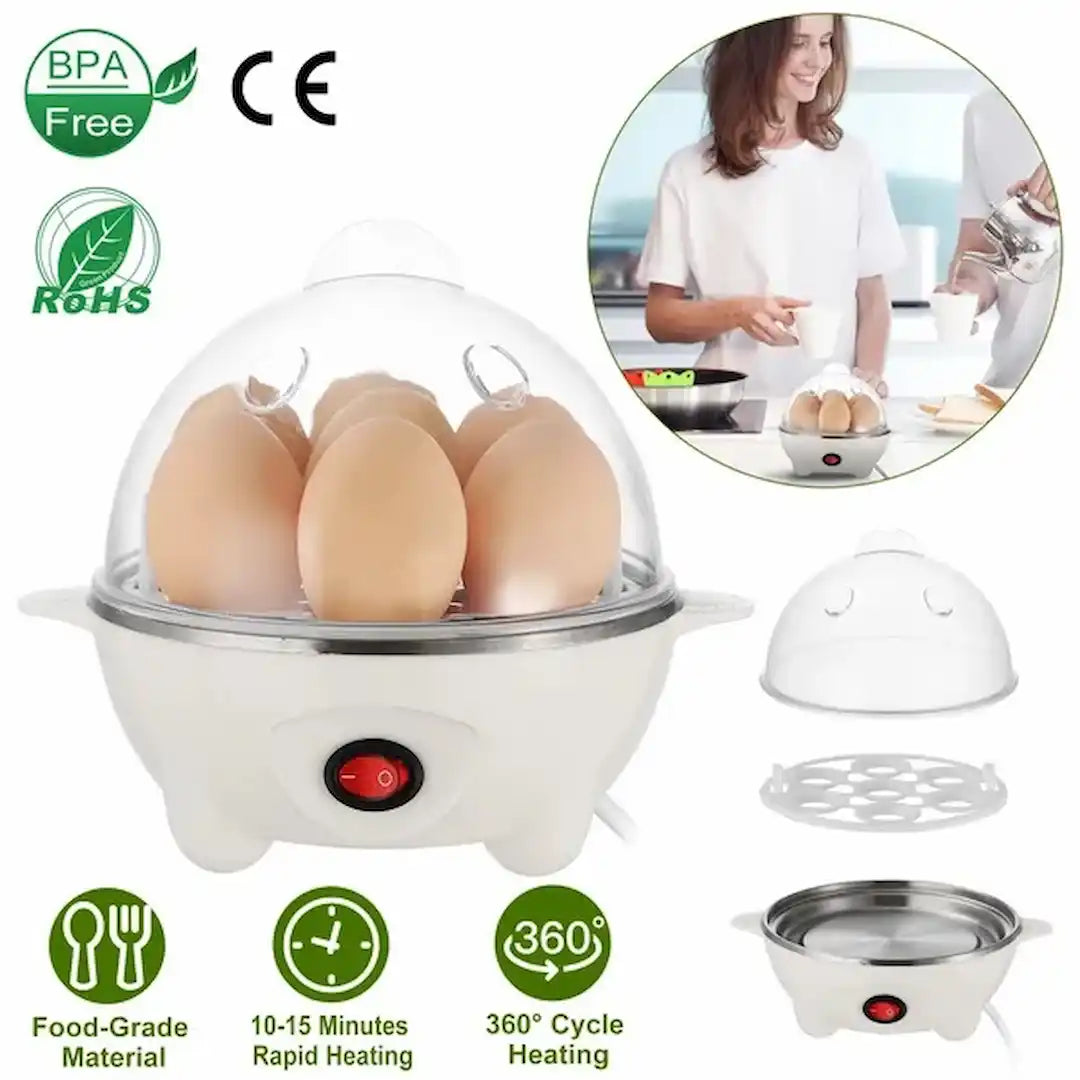 Measuring cup and egg rack included with Simplix egg cooker