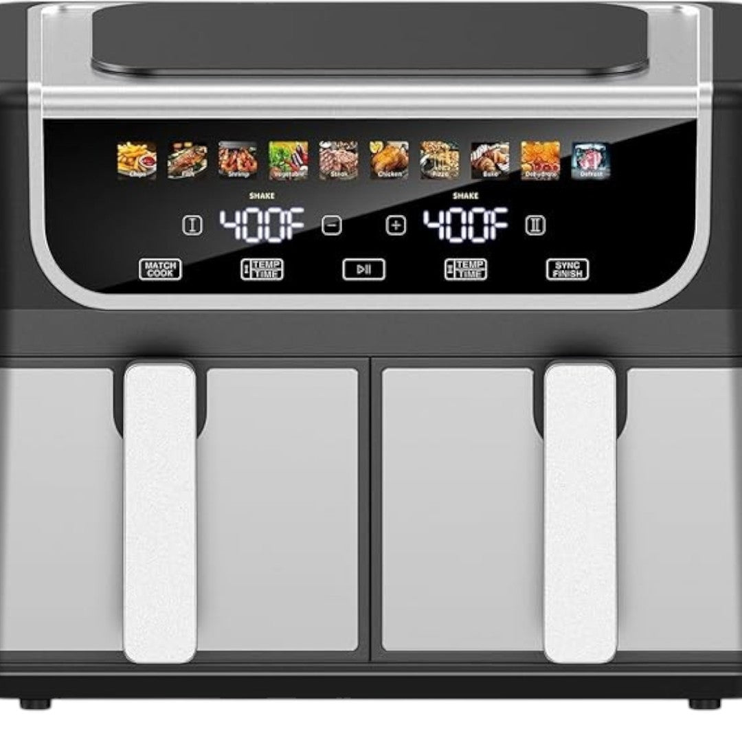 Simplix 9.5L double basket air fryer dual zone cooking