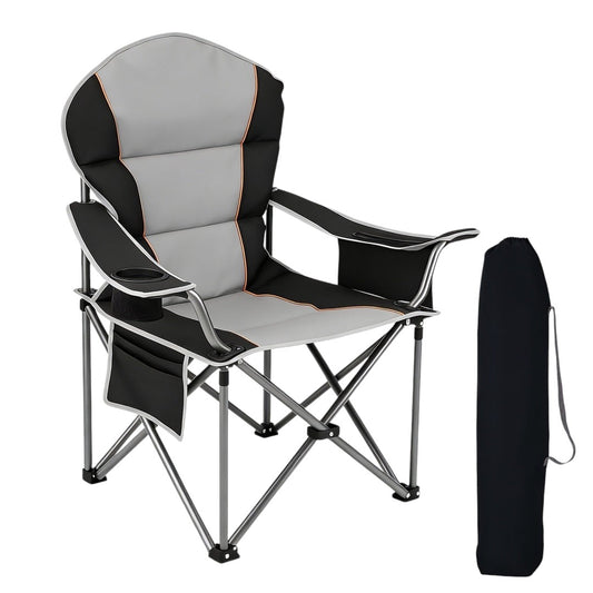 Simplix oversized camping folding chair with cooler bag and cup holder