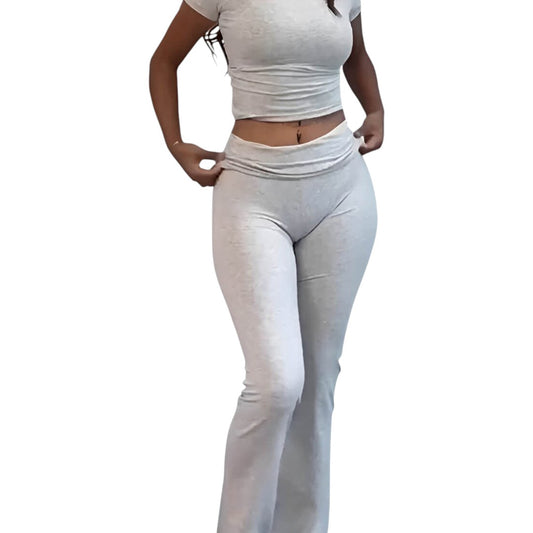 Simplix women two piece slim fit set flared pants outfit
