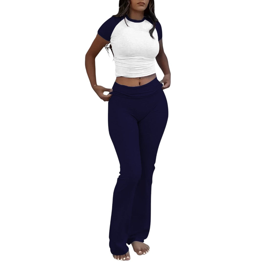 Simplix women two piece slim fit set flared pants outfit