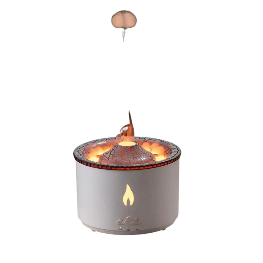 Side view of Simplix flame effect diffuser with soft orange light