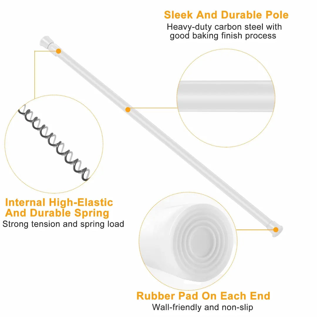 Simplix Adjustable Tension Curtain Rod Heavy-Duty Steel 7