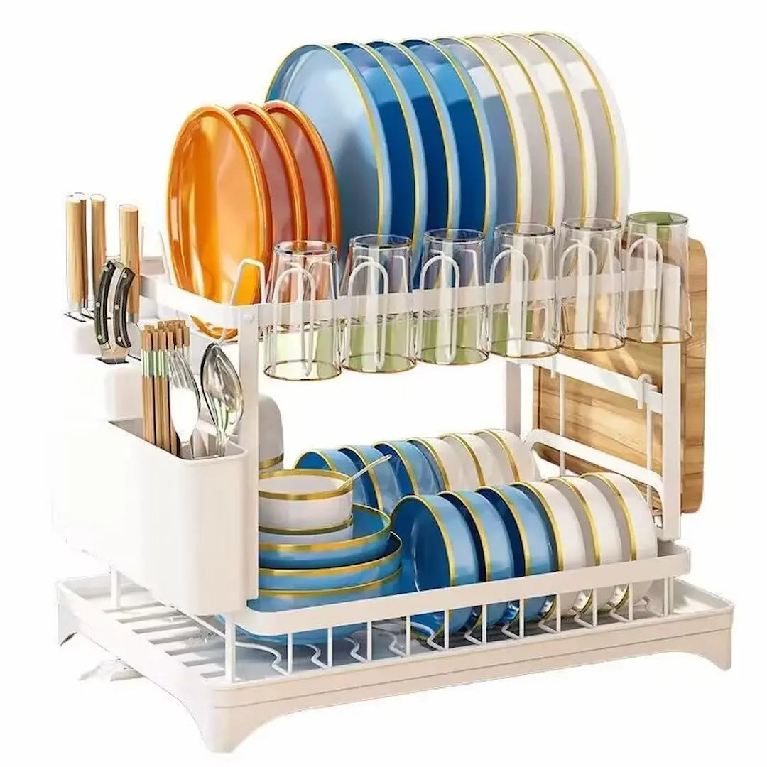 Simplix Tier Dish Drying Rack – Double Layer Kitchen Drain Rack