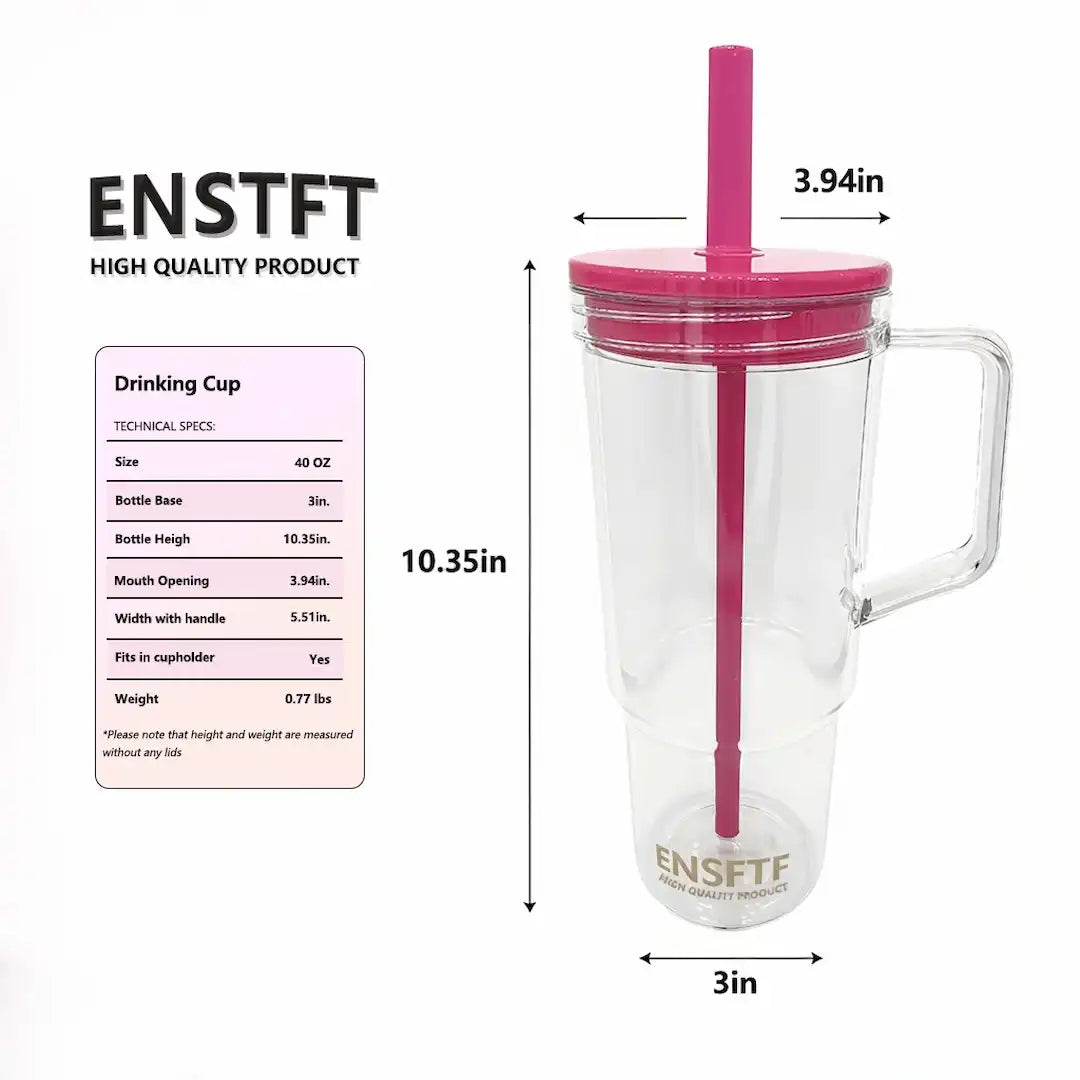 Simplix Tritan BPA-Free Double-Wall Tumbler with Straw and Handle 2